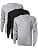 Little Beauty 3 Pack Crewneck Sweatshirts Long Sleeve Pullover Sweatshirts for Men Lightweight Casual Top S-3XL XL