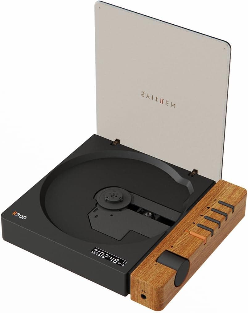 Retro Wooden Bluetooth CD Player (Brown/Black) -