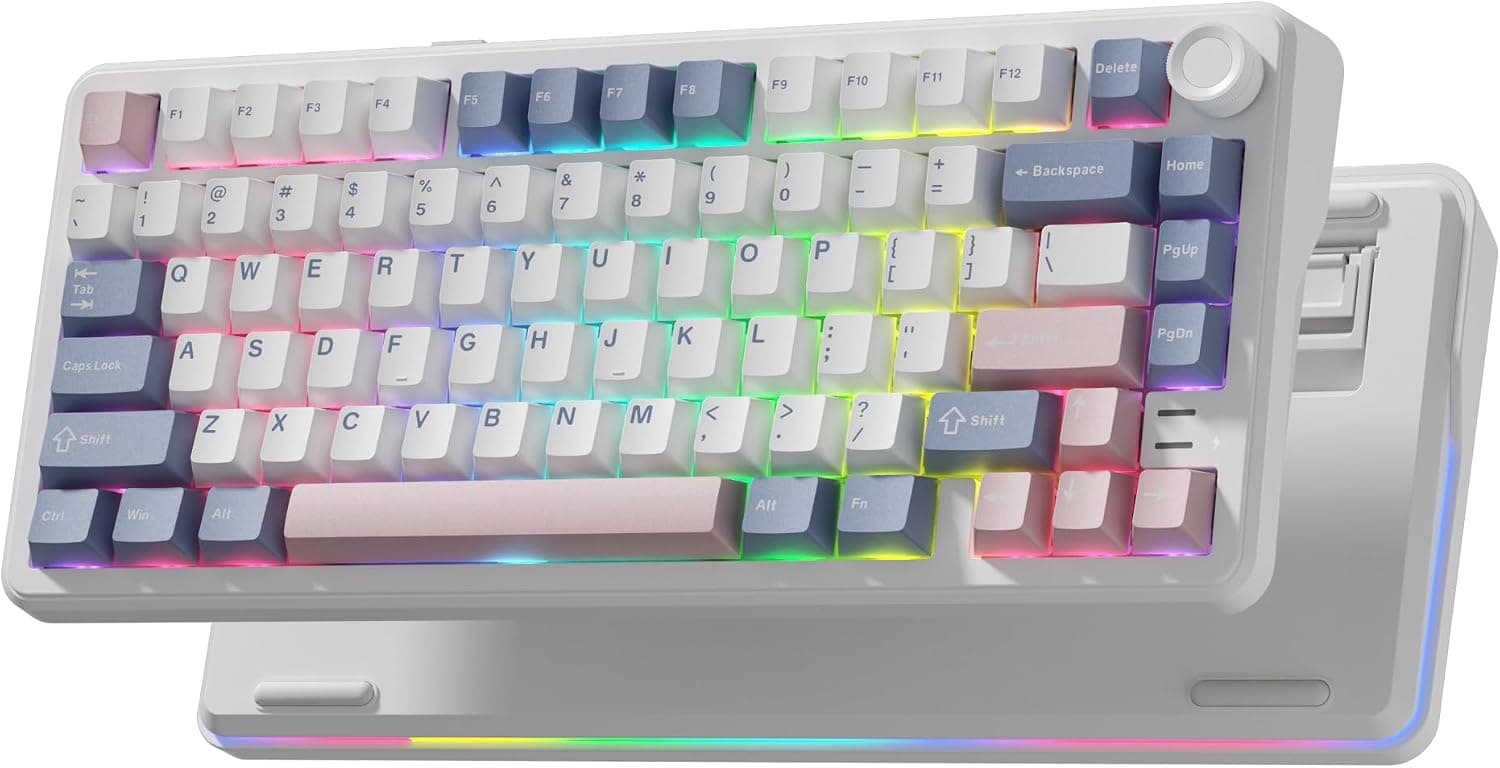 Womier L75 Wireless Gaming Keyboard, Creamy Mechanical Keyboard with Knob - 39.19