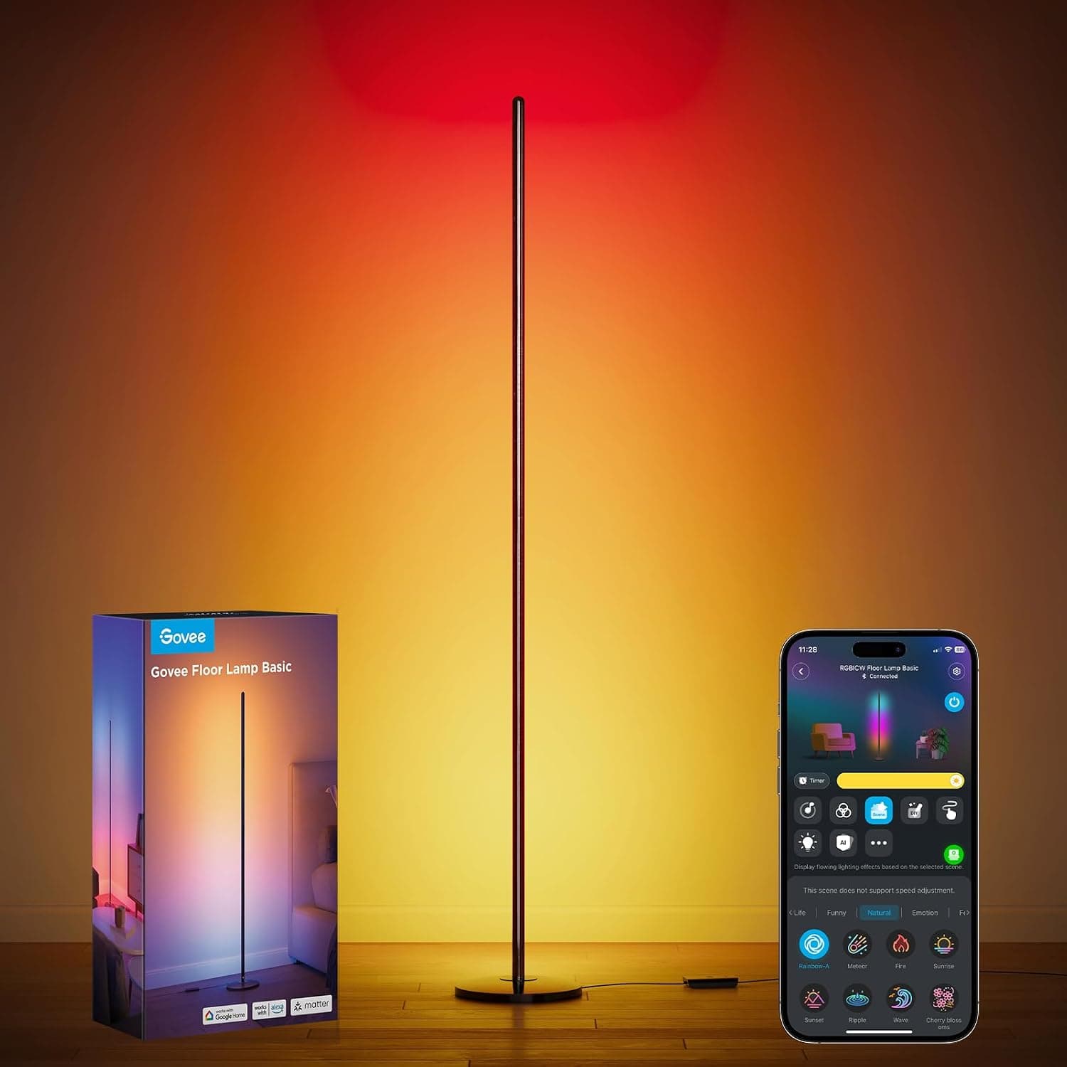 Prime Members: Govee RGBIC 1000-Lumen Dimmable LED Smart Floor Lamp (Black) + Free S&H