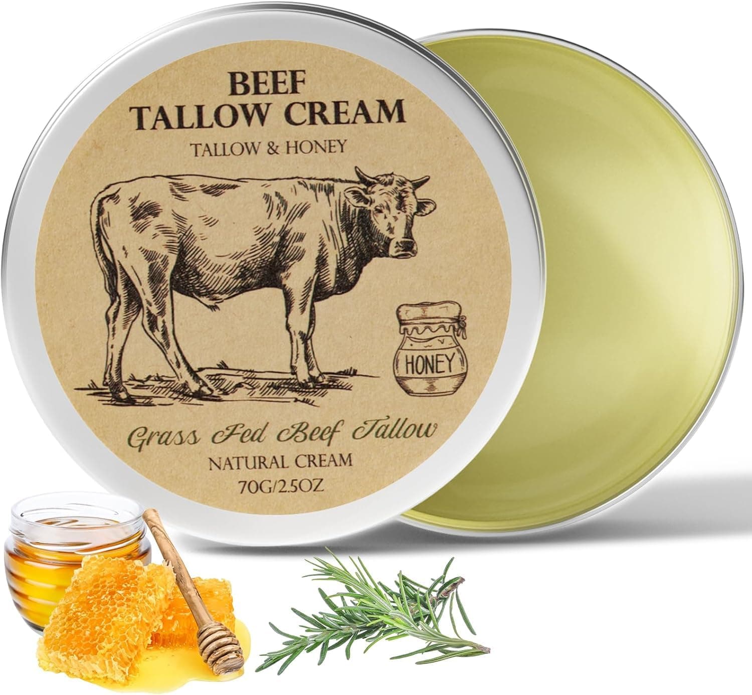 Amazon – Beef Tallow & Honey Face Moisturizer -