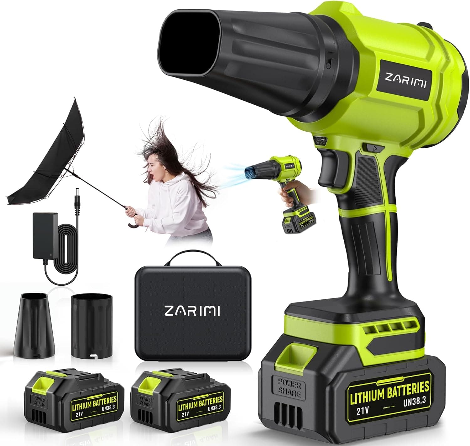YUQUESEN Cordless Leaf Blower, 980,000 RPM Handheld Leaf Blower with 2 X Batteries & Charger