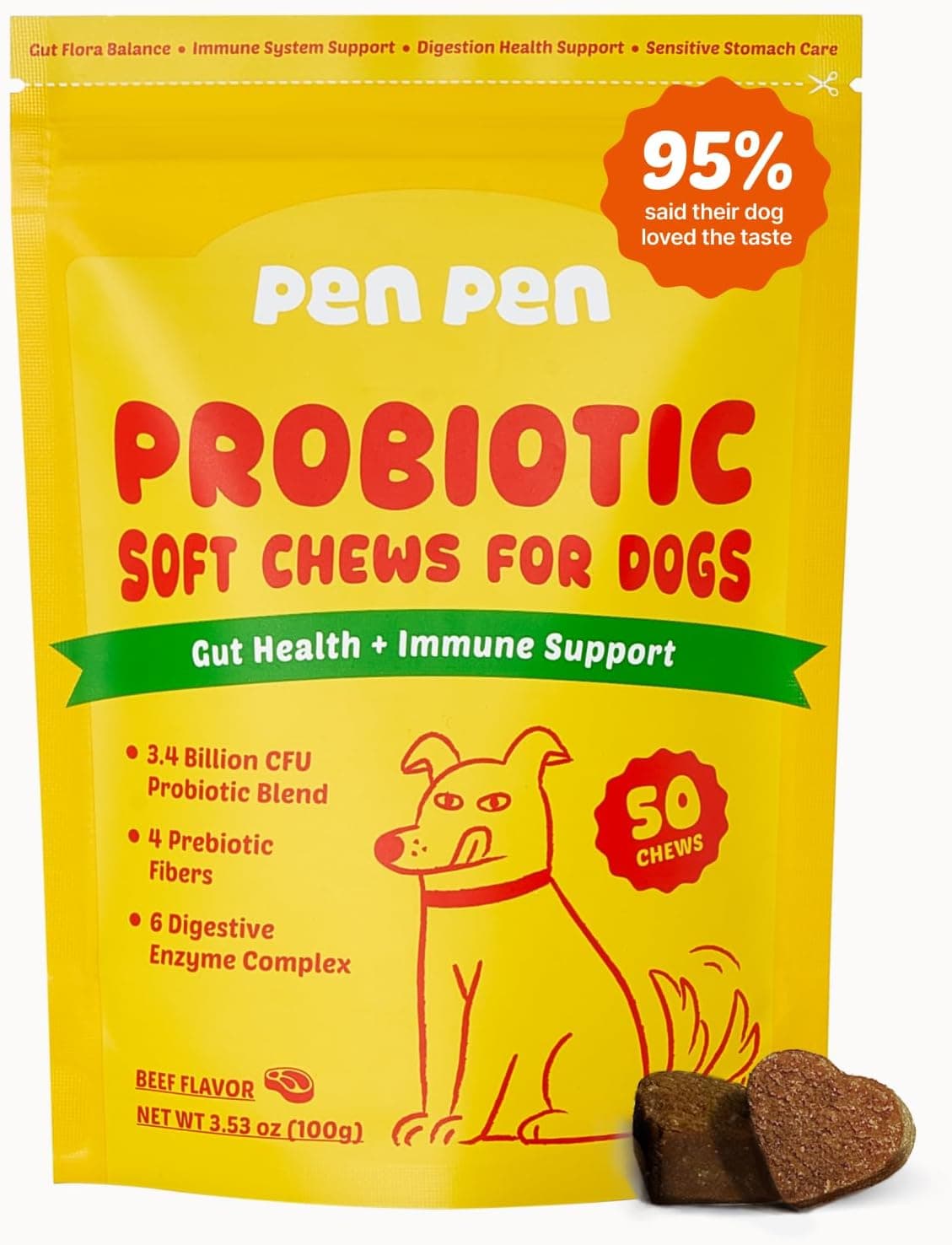 PENPEN Dog Probiotics Supplement for Digestive Health and Immune Support