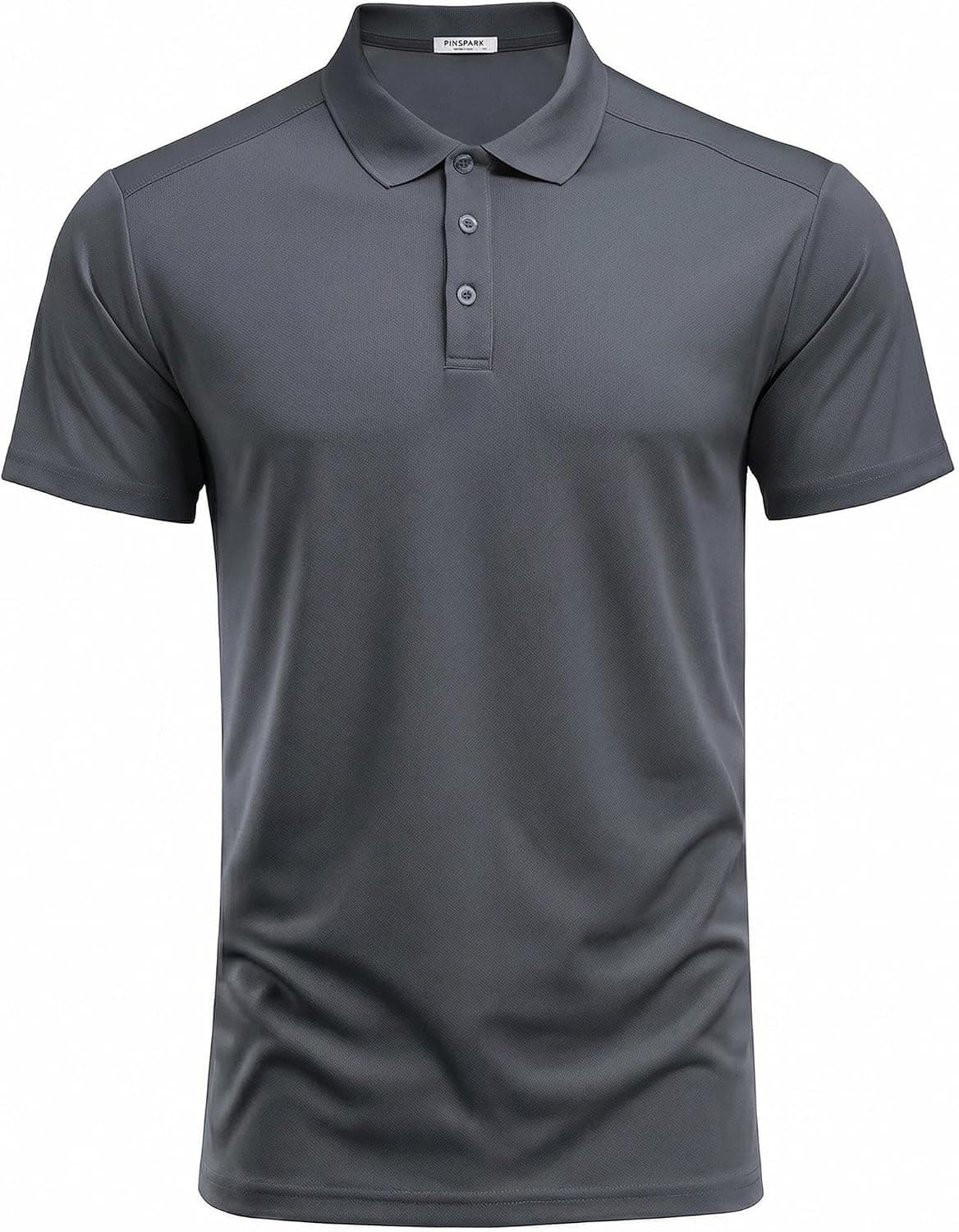 [Limited Deal] PINSPARK Men's Golf Polo Shirts Moisture Wicking Quick Dry Performance Short Sleeve Collared Shirt Slim Fit Athletic Polos