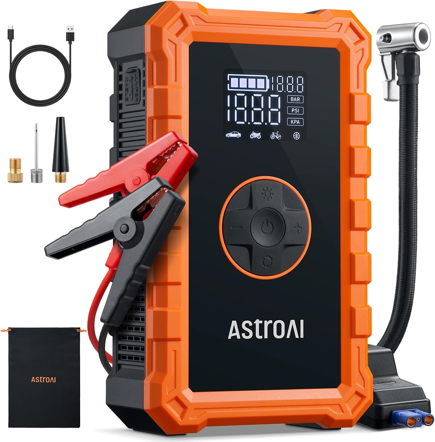 Prime Members: Prime Members: AstroAI S8 Air 3000A Peak Jump Starter w/ 150 PSI Air Compressor + Free S&H