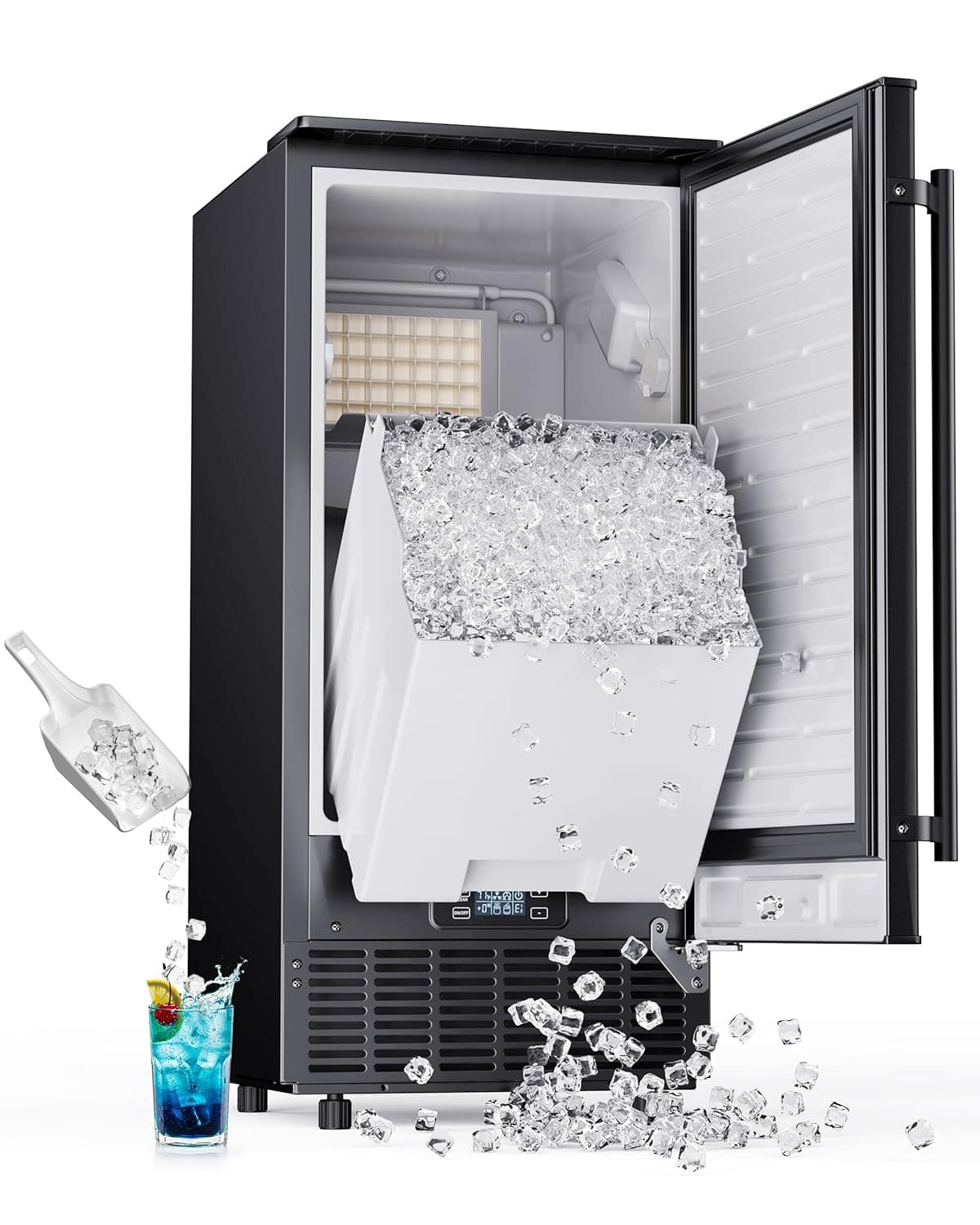 ICEVIVAL Commercial Under Counter Ice Maker with Drain Pump