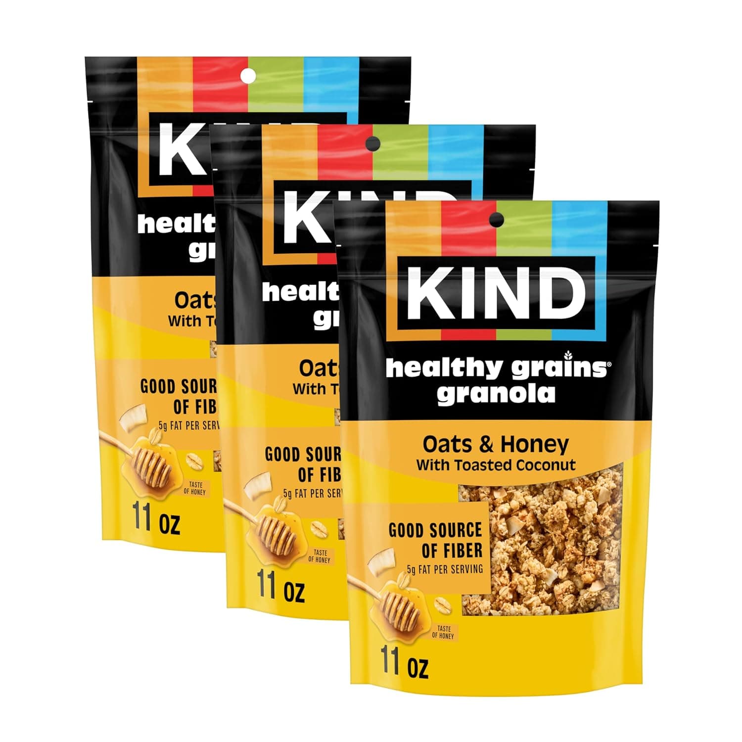 Kind Healthy Grains Granola Variety Pack, Gluten Free,Dark Chocolate, Almond Butter, Peanut Butter, 10g Protein