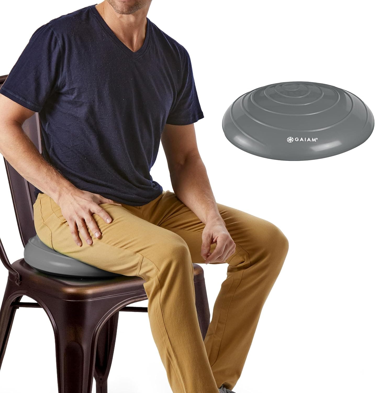 Gaiam Balance Disc Wobble Cushion Stability Core Trainer (Grey