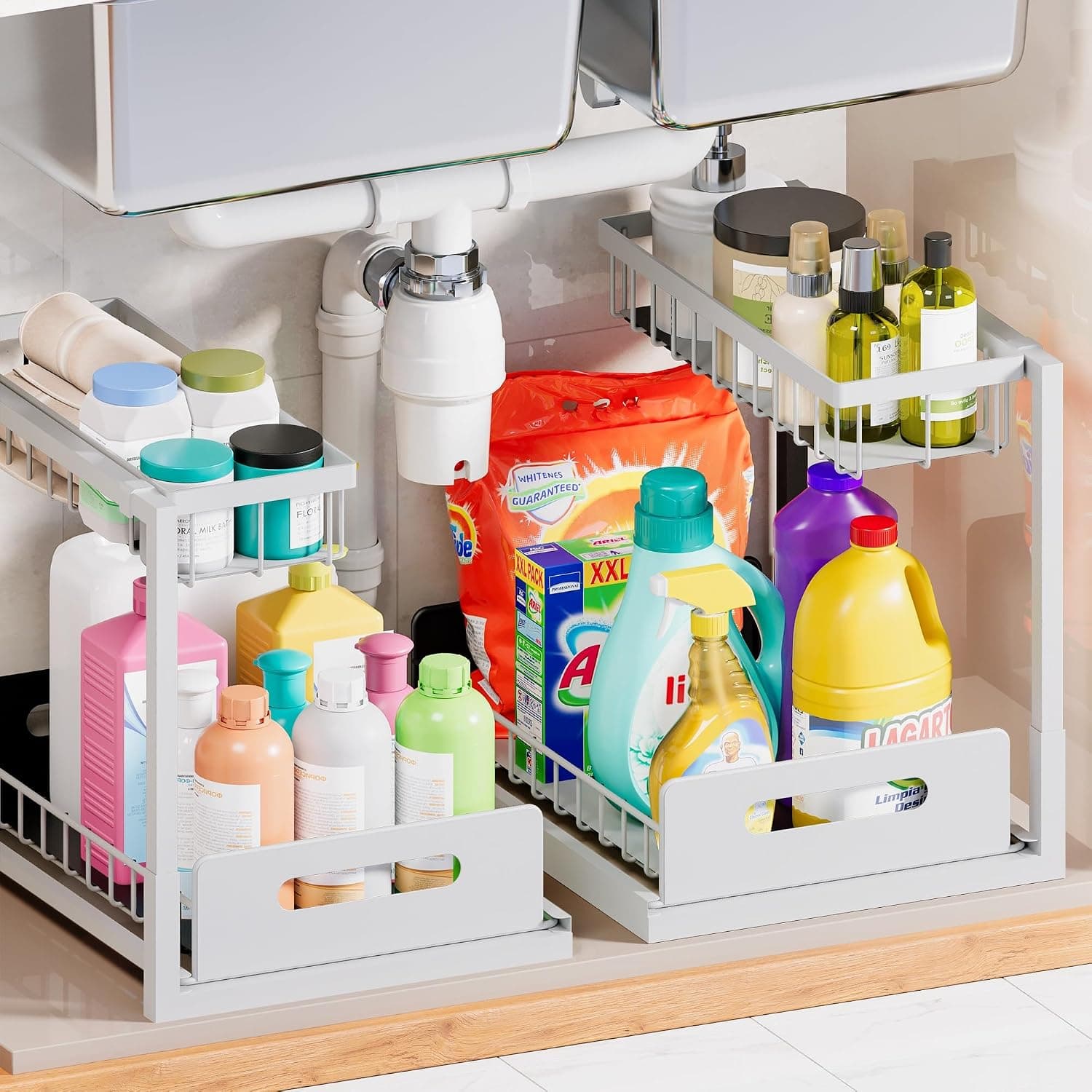 Thumb Score: +2 Amazon.com has Under Sink Organizer and Storage 2 Pack, Slide Out Cabinet
