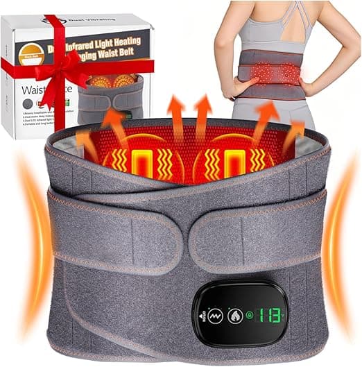 Cordless Heating Pad for Back w/ Massager, Heat + Vibration, Touchscreen -