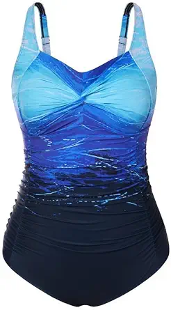 Hanna Nikole Women Plus Size One Piece Swimsuits Tummy Control Bathing Suit Twist Front Ruched Push Up Swimwear