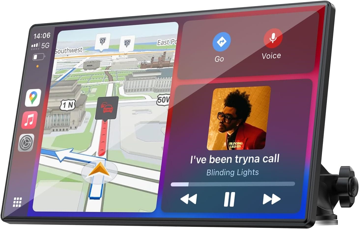 Topexplore 9" Carplay Screen w/ Touch, Bluetooth, Mirror Link, Voice Control, Hands-Free Calling