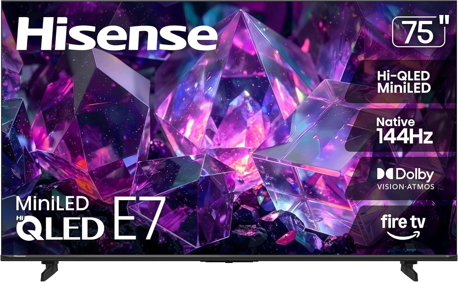 AMZ (get back using PRIME VISA) Hisense 75" E7 Cinema Series Hi-QLED Mini-LED 4K UHD Smart Fire TV (newest model) - Native 144Hz,