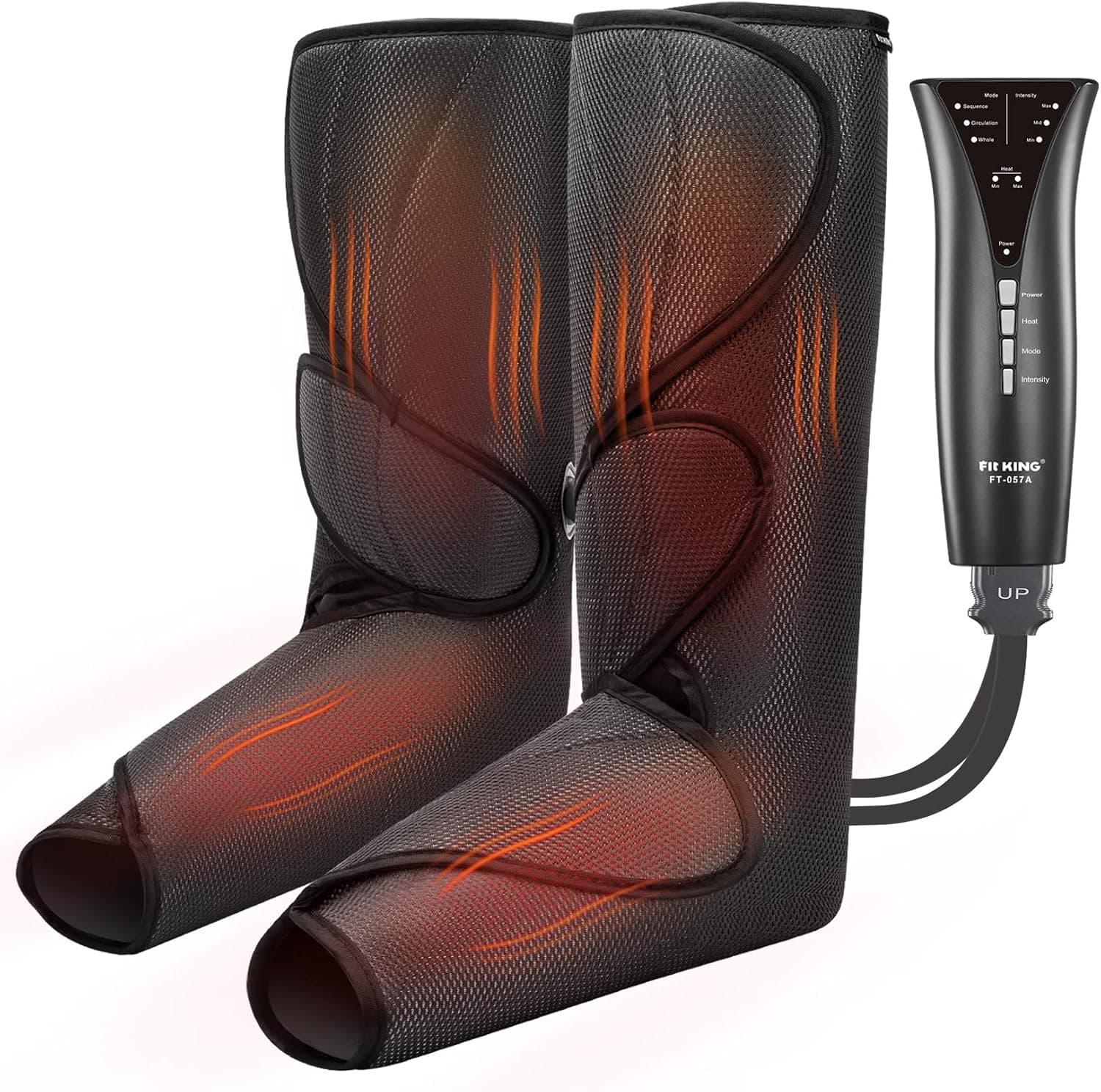 FIT KING Air Compression Leg and Foot Massager with Heat for Circulation