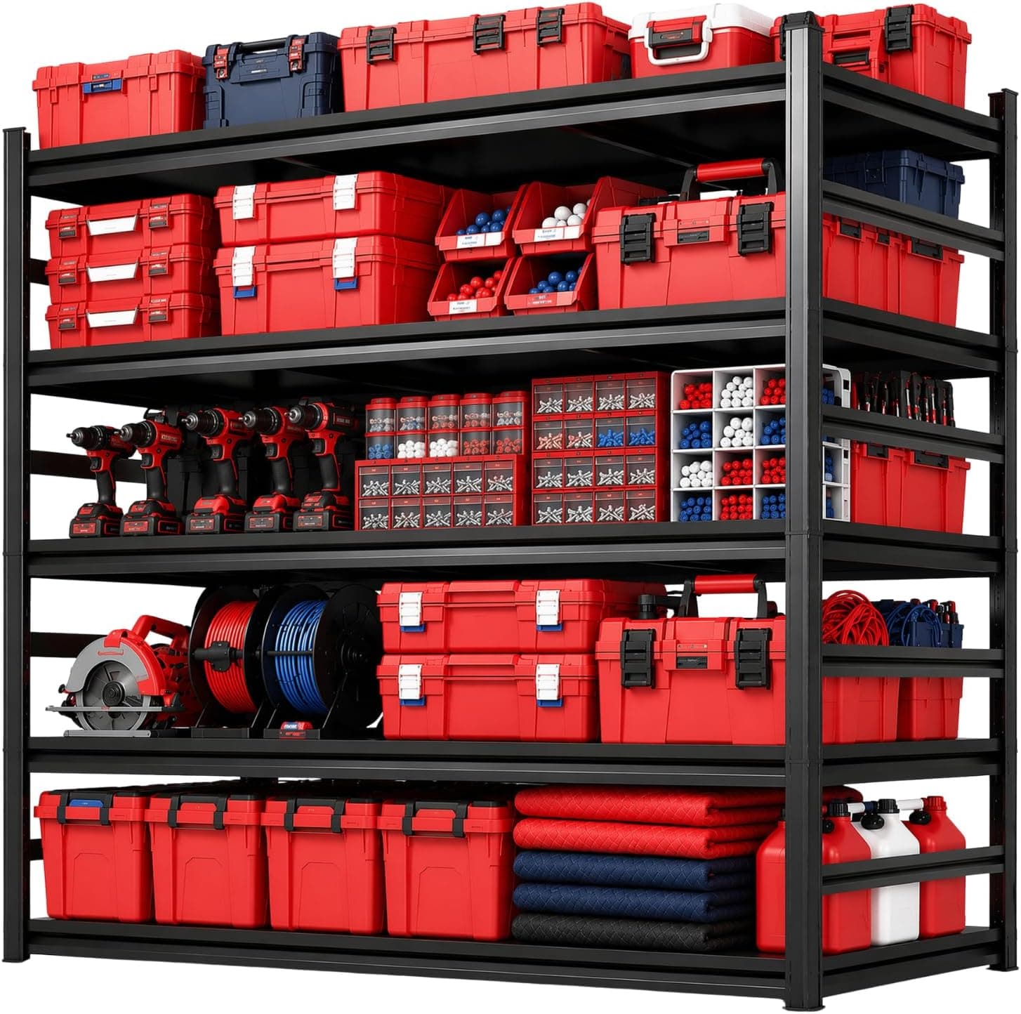 Beaunatixx Metal Shelving, Heavy Duty Storage Shelves, Adjustable Boltless Units