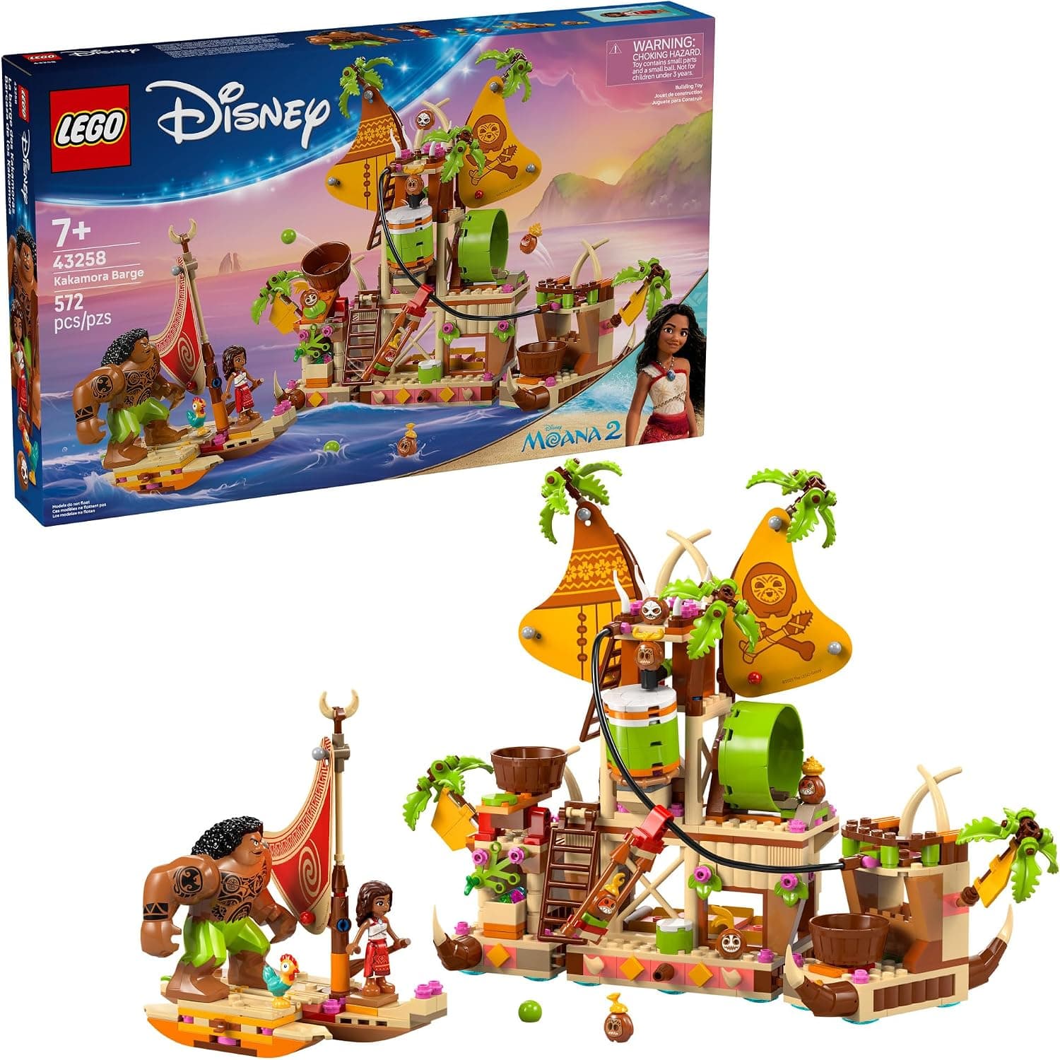LEGO Disney Moana 2 Kakamora Barge Kids Toy (572pcs, 43258) + Free S&H